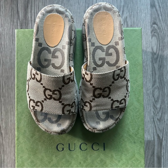 gucci angelina maxi GG platform slides - Picture 1 of 5